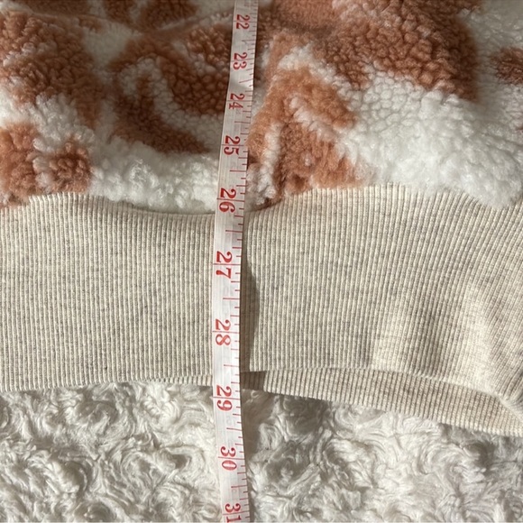 FREE PEOPLE WE THE FREE Canyon Moon Cardi Coat Teddy Oversize Ivory zip up Sz M - Picture 12 of 12